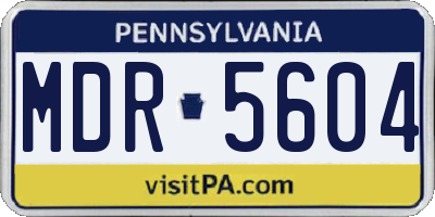PA license plate MDR5604