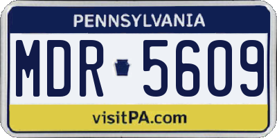 PA license plate MDR5609