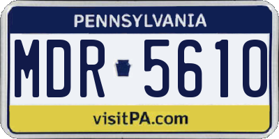 PA license plate MDR5610