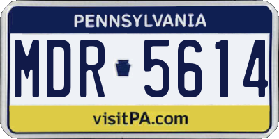 PA license plate MDR5614
