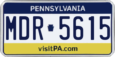PA license plate MDR5615