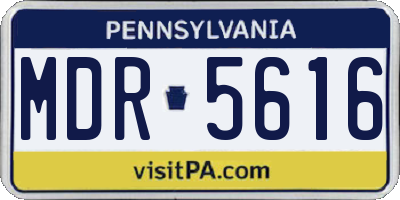 PA license plate MDR5616