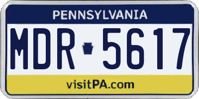 PA license plate MDR5617