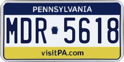 PA license plate MDR5618