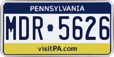 PA license plate MDR5626