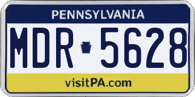 PA license plate MDR5628