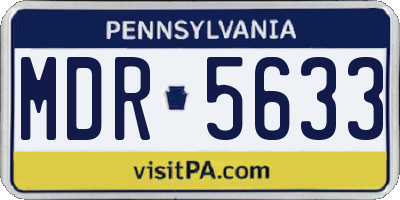 PA license plate MDR5633