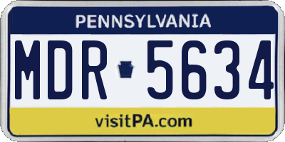 PA license plate MDR5634