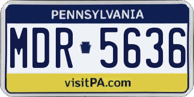 PA license plate MDR5636