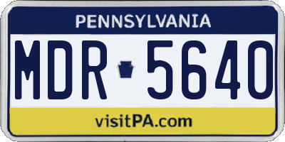 PA license plate MDR5640