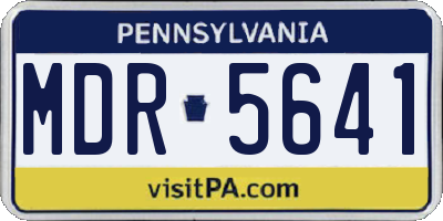 PA license plate MDR5641