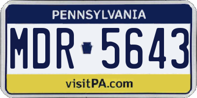 PA license plate MDR5643