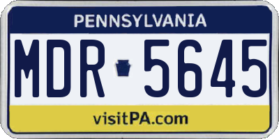 PA license plate MDR5645