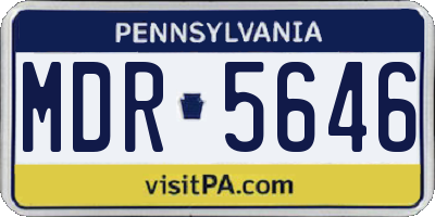 PA license plate MDR5646