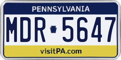 PA license plate MDR5647