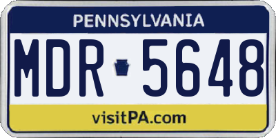 PA license plate MDR5648