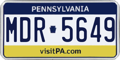 PA license plate MDR5649