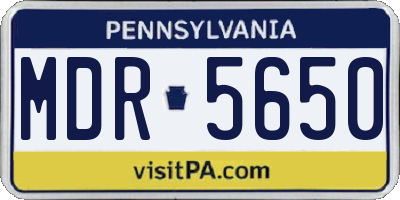 PA license plate MDR5650