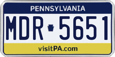 PA license plate MDR5651