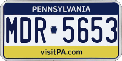 PA license plate MDR5653