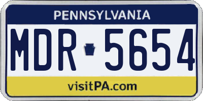PA license plate MDR5654