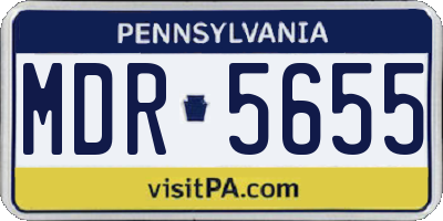 PA license plate MDR5655