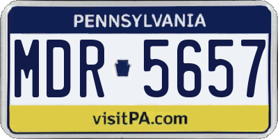 PA license plate MDR5657