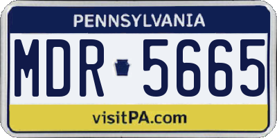 PA license plate MDR5665