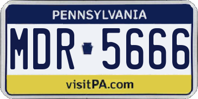 PA license plate MDR5666