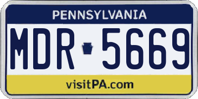 PA license plate MDR5669