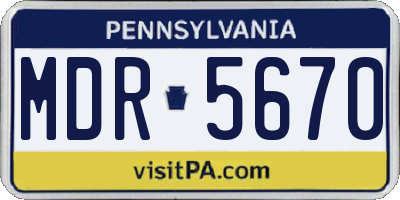 PA license plate MDR5670