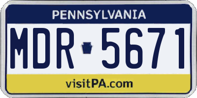 PA license plate MDR5671