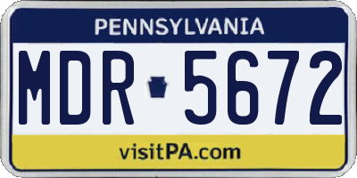 PA license plate MDR5672