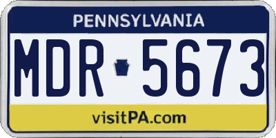 PA license plate MDR5673