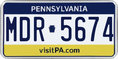 PA license plate MDR5674