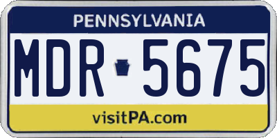 PA license plate MDR5675