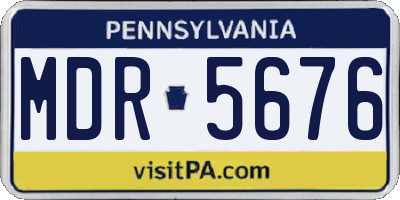 PA license plate MDR5676
