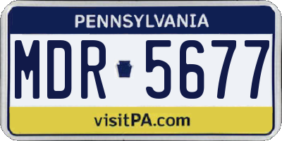 PA license plate MDR5677