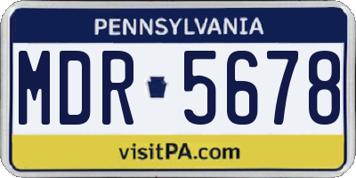 PA license plate MDR5678