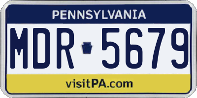 PA license plate MDR5679