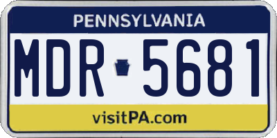 PA license plate MDR5681