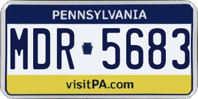 PA license plate MDR5683