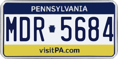 PA license plate MDR5684