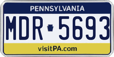 PA license plate MDR5693