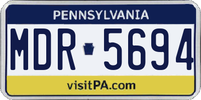 PA license plate MDR5694