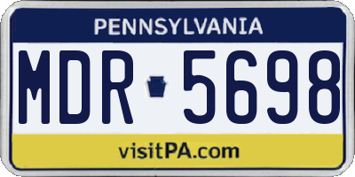 PA license plate MDR5698
