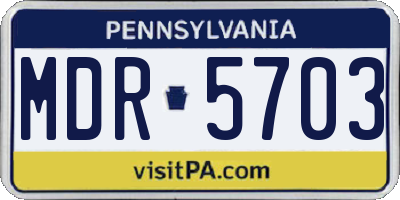 PA license plate MDR5703