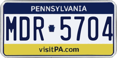 PA license plate MDR5704