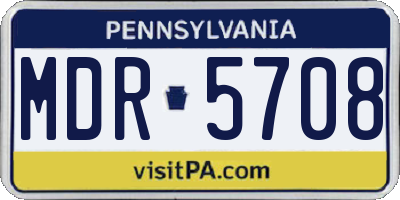 PA license plate MDR5708