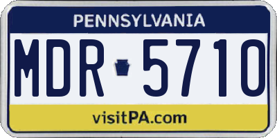 PA license plate MDR5710